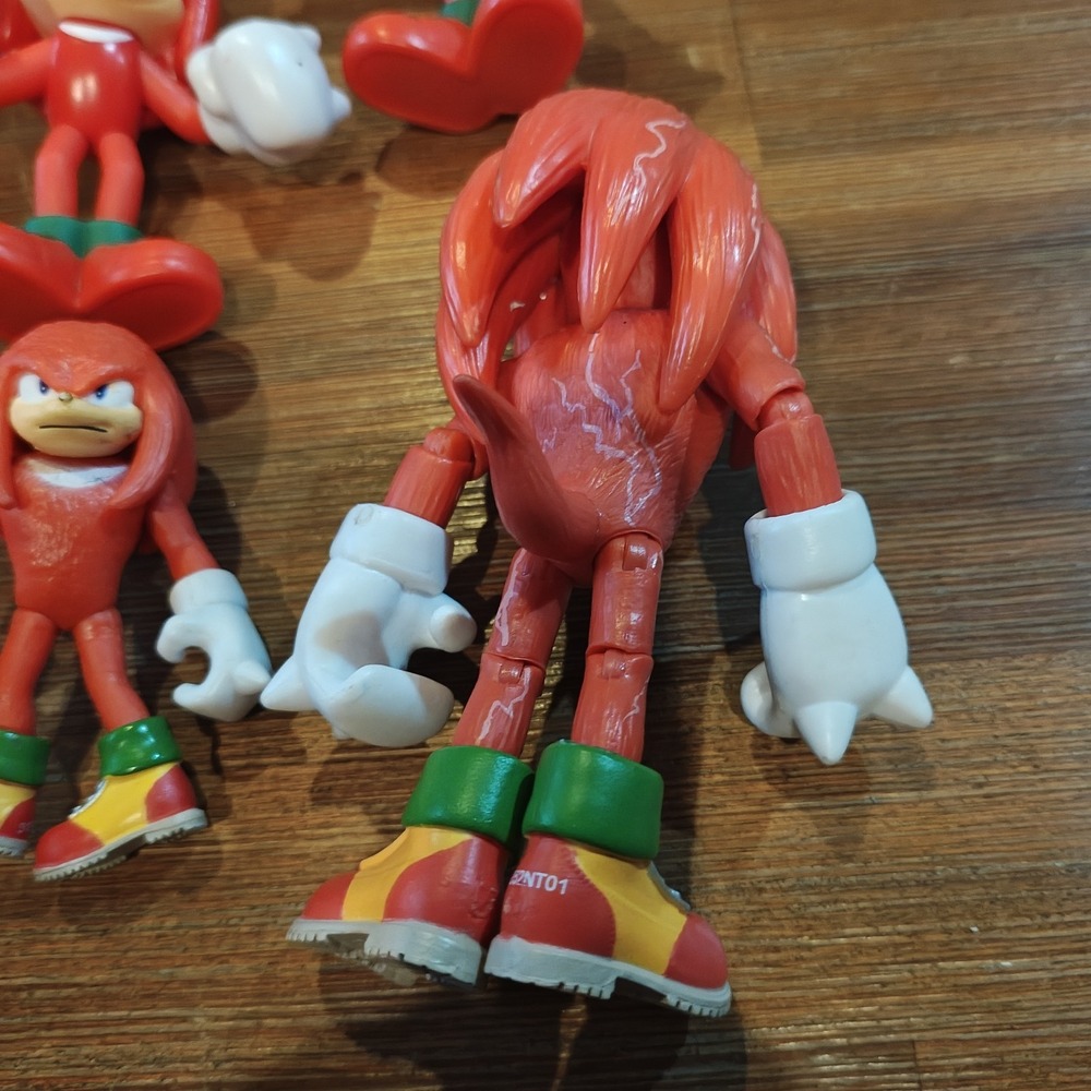 Knuckles The Echidna Mini Figure Lot 2" 4" Movie Jakks ZA1 - Picture 2 of 3